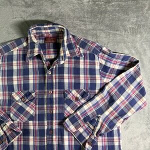 VTG Kingsport 90'S Flannel Shirt Mens L Plaid Long Sleeve Button Down Cotton